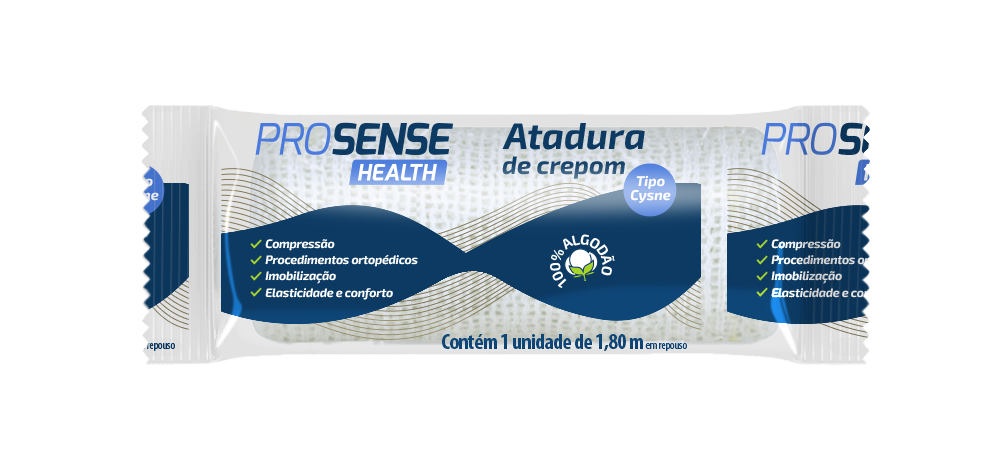 ATADURA CREPOM PROSENSE SAÚDE 12 CM X 1,80 M